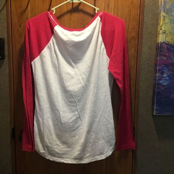Aeropostale Brand Women’s Long Sleeve Shirt Size Medium in Pink & White - Picture 3 of 9